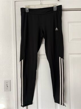 Adidas Women’s Black Athletic Leggings with Side Stripes Size Large